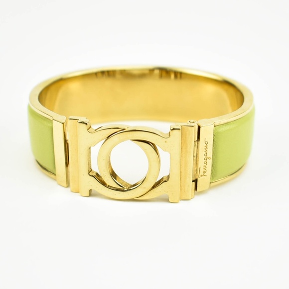 FERRAGAMO: Gold/Green Double 